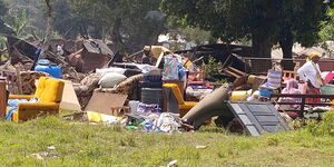 Household goods left outside after a recent eviction in Kenya