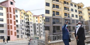 Photo collage of affordable housing units under construction in Kiambu