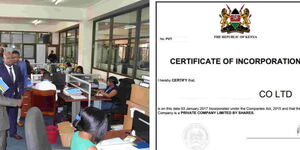 A collage of Kenyans applying for business registration and certificate of incorporation