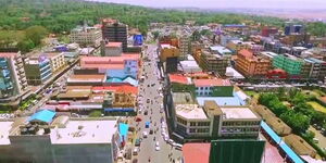 Aerial view of residential houses in Kenya