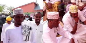 A collage image of KTN Journalist  Ahmed Hussein together with his friends at his wedding in Wajir County.