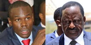 South Mugirango MP Silvanus Osoro (left) and Raila Odinga (right)