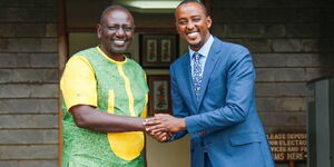 Hussein Mohamed and President William Ruto after his appointment as Director of Communications in his Campaign on Monday, January 24, 2022