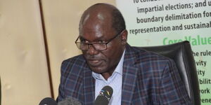 IEBC Chairman Wafula Chebukati addressing the press at the IEBC headquarters at Anniversary Towers on Monday, September 5, 2022..jpg