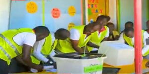 IEBC official conducting election at Fruits Academy in Nakuru