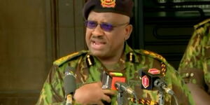 IG Japhet Koome addressing the media on Sunday, March 26, 2023