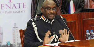 Incoming Inspector General of Police Japhet Koome appearing before a Parliamentary Committee on Tuesday, November 8, 2022.