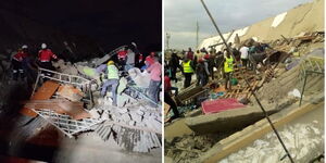 Rescue operation after a building collapsed at Infinity area in Mwiki, Nairobi County on Wednesday August 10, 2022