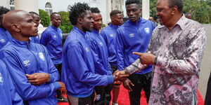 President Uhuru Kenyatta meets the AFC Leopards at State House Nairobi on March 7, 2020.