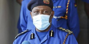 Inspector General Hillary Mutyambai announcing the online engagement with the public on Monday, February 22