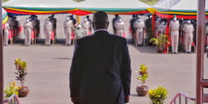 Interior CS Fred Matiang'i during the official opening of 161 cadet officers’ training in Ruiru on Thursday, December 10, 2020.