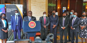 Interior Cabinet Secretary Dr Fred Matiang'i during a meeting held with Kenya Power officials on Thursday, October 7.