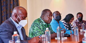 Interior Cabinet Secretary Fred Matiang'i met with leaders from Lamu County on Friday, January 7, 2022.
