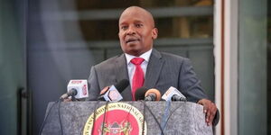 Interior Cabinet Secretary Kithure Kindiki during a press copnference at Harambee House on November 11, 2022. (1).jpg