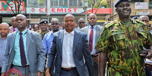 Interior Caninet Secretary Kithure Kindiki mpromptu visit of Nairobi’s Central Business District for a first-hand assessment of the security situation on Monday, November 28, 2022.