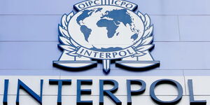 A logo of internaional security agency Interpol.