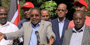 Usawa Kwa Wote party leader Mwangi Wa Iria addressing the media on June 3, 2022.