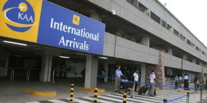 omo Kenyatta International Airport's international arrivals terminus.