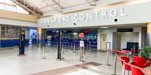 A photo of a deserted section of the Jomo Kenyatta International Airport on Sunday, March 15, 2020.