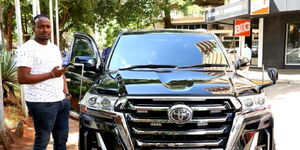 Nairobi Chairman of Matatu Operators Jamal Ibrahim next to his Toyota Landcruiser 200 series