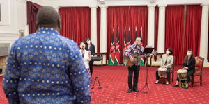 President Uhuru Kenyatta Being Entertained By Japanese Ambassador to Kenya at Statehouse Nairobi on Tuesday December 7, 2021