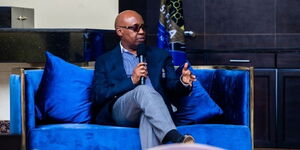 Safina presidential aspirant, Jimi Wanjigi, during a media roundtable at his Kwacha House office, on Thursday, April 21, 2022.
