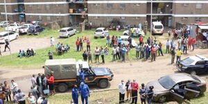 Jogoo Road Government Quarters buildings, Nairobi County, where three bodies were retrieved on Wednesday, February 24