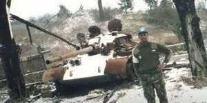 Former paratrooper John Mwanzia poses for a photo during a past military operation.