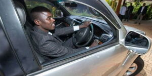 Igembe South MP Takes his Prado for a spin after President Uhuru Kenyatta gifted it to him in 2017.