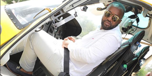 Mombasa Governor Ali Hassan Joho aboard a helicopter in 2018