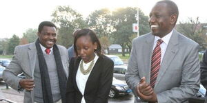 Deputy President William Ruto and his daughter June Ruto alongside Tharaka Nithi Governor Muthomi Njuki