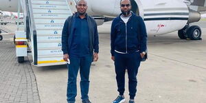 Suna East MP Junet Mohammed and Mombasa Governor Ali Hassan Joho pictured ahead of their trip to Dubai on July 9, 2020