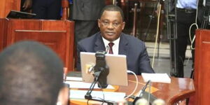 Attorney General nominee, Justin Muturi appears before the 15-member vetting committee in Parliament on Monday, October 17, 2022.