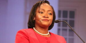 Justina Wamae speaking during the 2022 Presidential running mate debate on July 20, 2022.