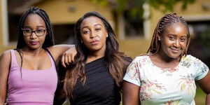 K24 TV anchor Betty Kyallo (Center) with her sisters Mercy Kyallo (right) and Gloria Kyallo.