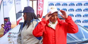 KBC journalist Pauline Sheghu (in red) at the Lioness Rally 2022