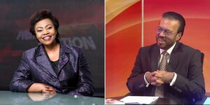 A photo collage of former KBC news anchor Catherine Kasavuli (left) and former KTN star Fayyaz Qureshi