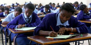 File image of KCSE students sitting an exam