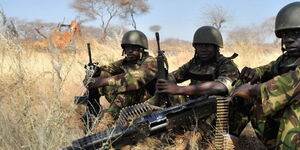 KDF soldiers pictured in Somalia in 2018
