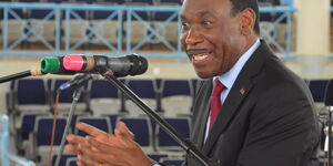 KFCB CEO Ezekiel Mutua addressing a forum at Kenyatta University in Nairobi on February 22, 2020