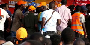 Goons raiding Mombasa Governor Ali Hassan's Joho's rally in Kilifi County on May 26, 2022.