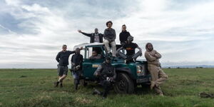 Wildlife Direct CEO Paula Kahumbu with the crew for the TV show