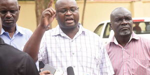 KNUN Secretary General Seth Panyako addressing the press