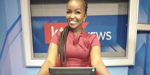 CGTN's Grace Kuria pictured at KTN studios on December 24, 2019.