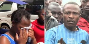 Winfred Nyambura, whose husband Amos Njoroge was a victim (left) and a man whose brother also passed on in the Kabete tragedy on Tuesday morning, December 7, 2021.