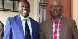 A photo collage of the late Cyrus Onyango (left) and former Kiambu Governor William Kabogo (right) 