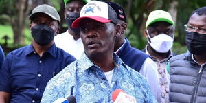 Former Kiambu Governor William Kabogo addresses the media in Thika on Sunday, December 19, 2021