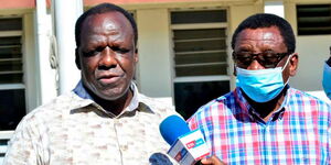 Kakamega Governor Wycliffe Oparanya (left) and Siaya Senator James Orengo.