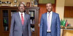 File image of Orange Democratic Movement (ODM) leader Raila Odinga and Kakamega Senator Cleophas Malala.