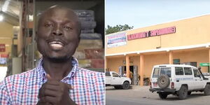 Screengrab images of Abdul Wamala Bakari and Kakumatt Supermarket. 